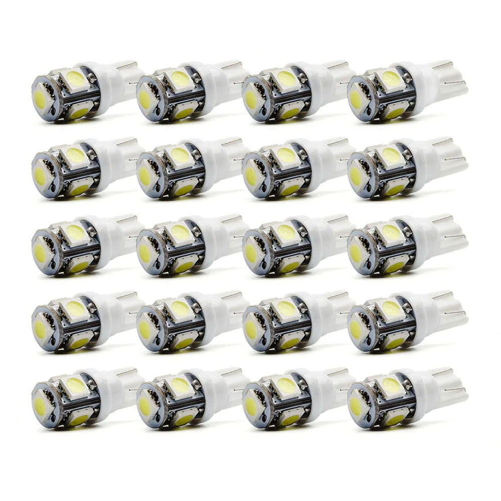 20x T10 LED W5W 5050 5SMD White Lights LED Car Light Wedge Lamp Bulbs Super Bright DC 12V 20x T10 LED W5W 5050 5SMD White Lights LED Car Light Wedge Lamp Bulbs Super Bright DC 12V