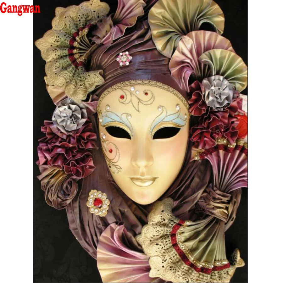 

Full diamond embroidery Mask woman diamond mosaic picture rhinestones diy 5D diamond painting cross stitch kit home decoration