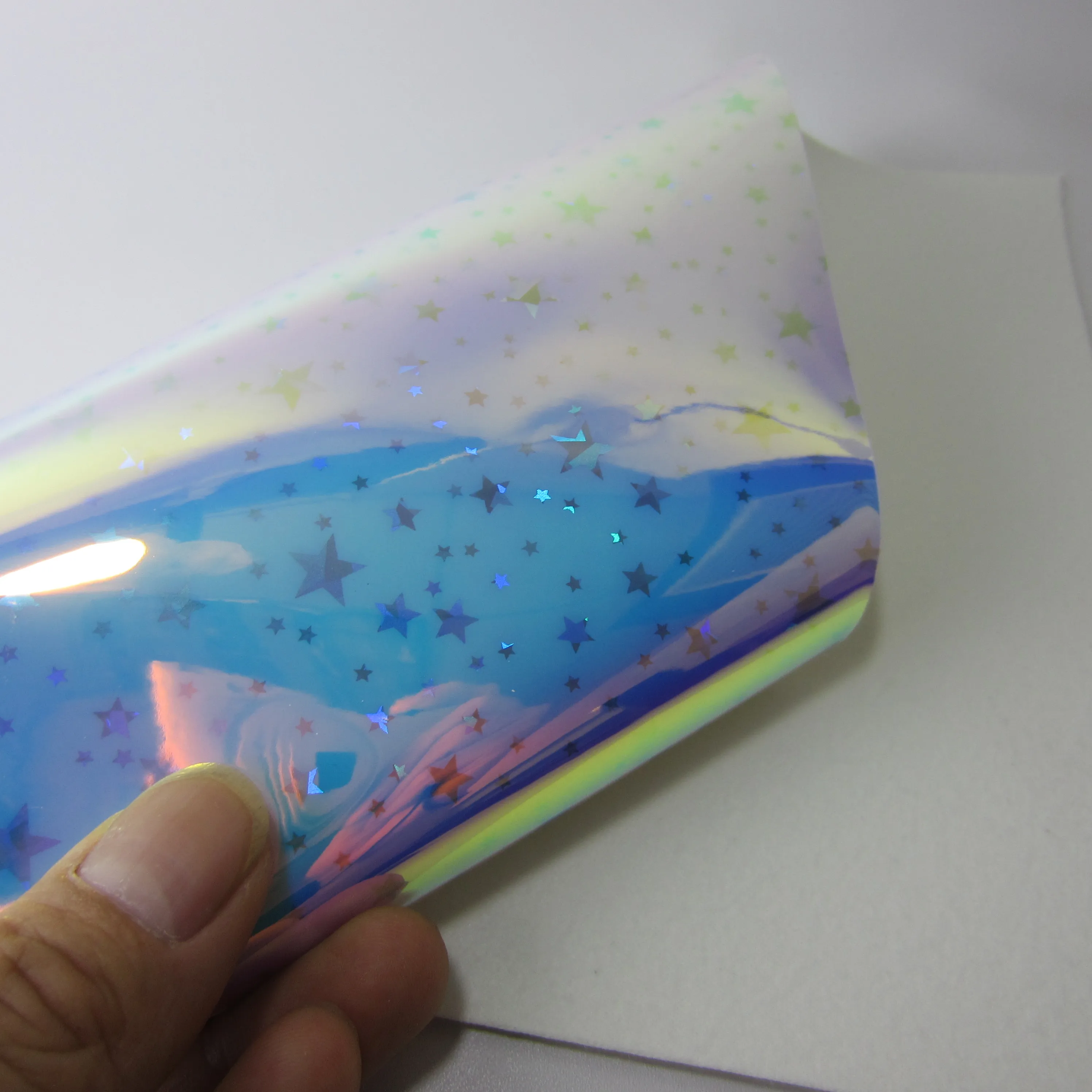 

8"x11"(21cmx29cm) TPU Star Leather Iridescent faux leather fabric vinyl fabric holographic faux leather synthetic leather K0448