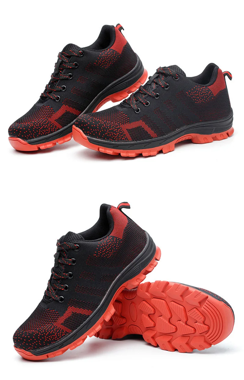 Men's Breathable Steel Toe Cap Safety Shoes Men High Quality Outdoor Antislip Steel Puncture Proof Construction Boots Work Shoes (21)