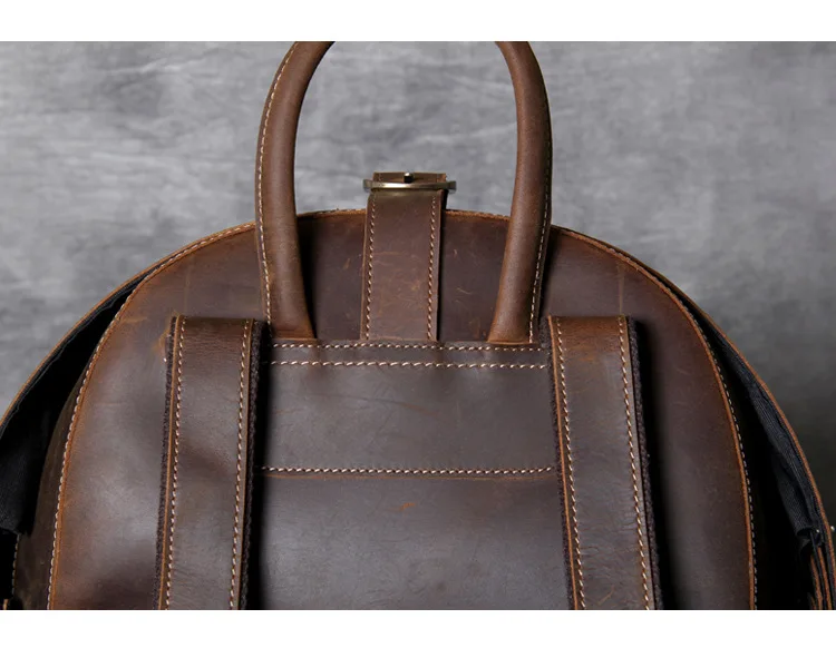 New Original genuine leather beetle Men's backpack first layer leather vintage shoulder bag male Large capacity travel backpacks