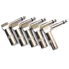 2шт/5 шт 1/4 дюймов моно аудио вилки 6,35 мм Джек правый угол Мужской моно штекер l-образный разъем для гитары аудио