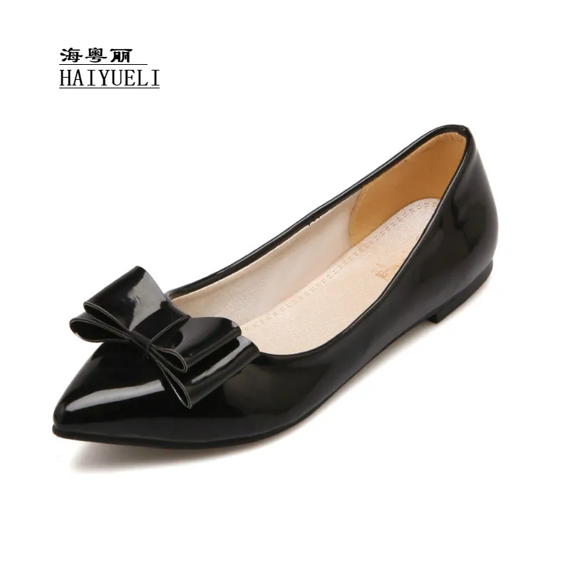 

Women Spring Lovely bowknot Girl Ballet Flats shoes Soft Comfortable Shoes women's shoes Loafers High Quality Plus Size 34-48