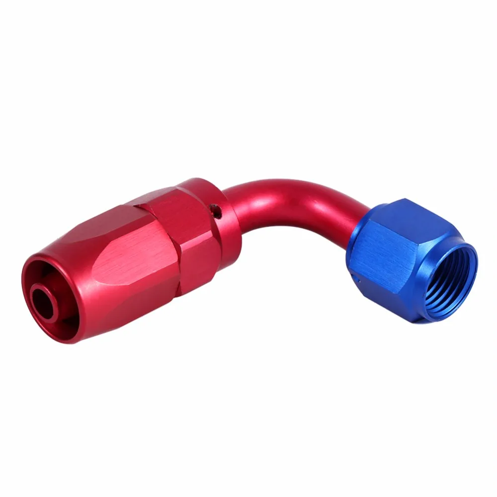 AN6 racing масло/топливопровод конец шланга поворотный фитинг адаптер синий и красный цвета Цвет 90 градусов конец шланга установки место адаптер