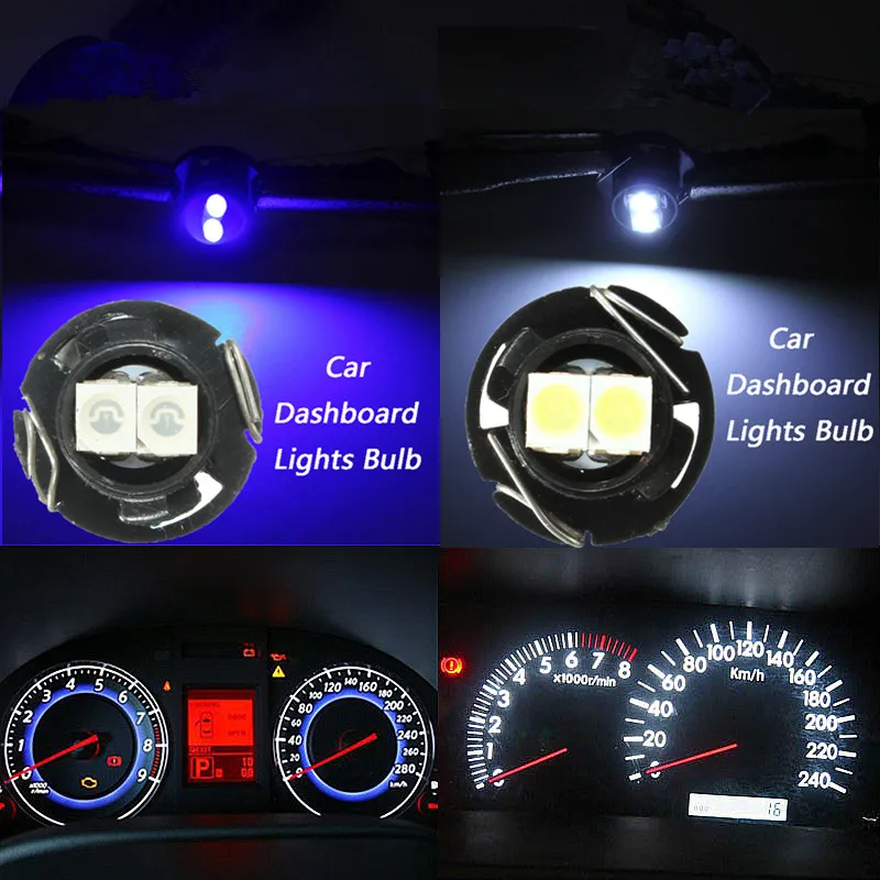 

10pcs T4.7 T5 LED 3528 SMD Car Interior Gauges Dashboard LED Light Bulb Instrument Panel Dash Light Bulb Car Styling