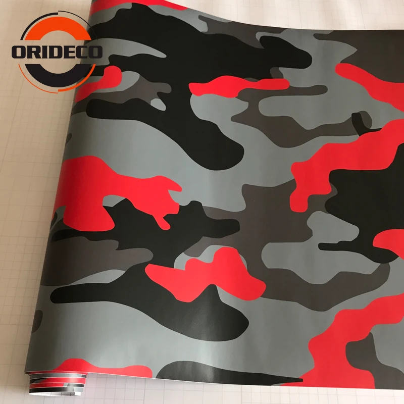 Black red gray camo vinyl auto film foil 1