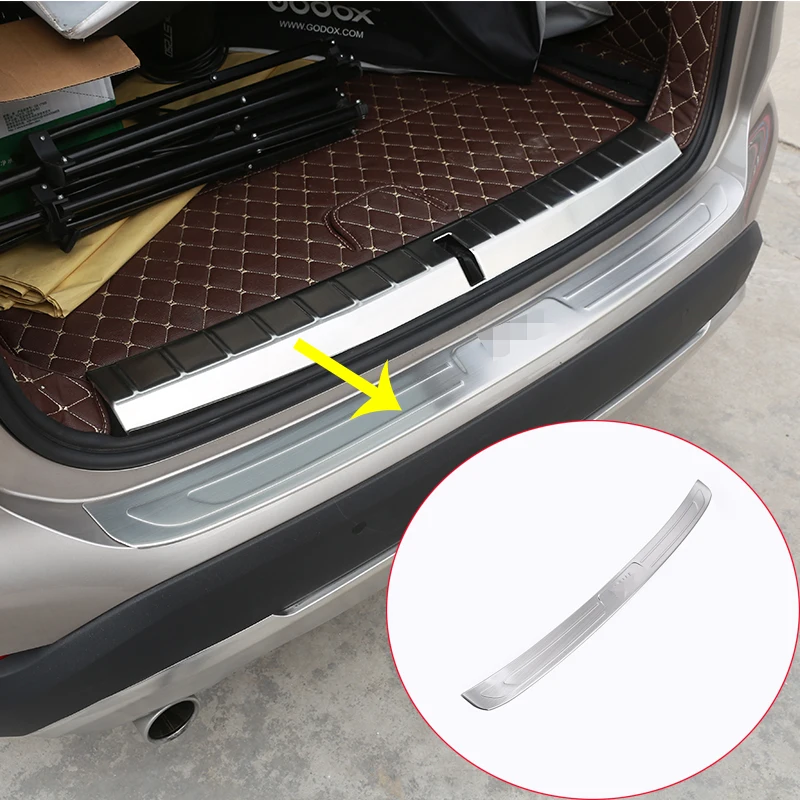 

For BMW X1 f48 2016 2017 304 Stainless Rear Bumper outer Sill Plate Protector Cover Trim Stickers Car accessories