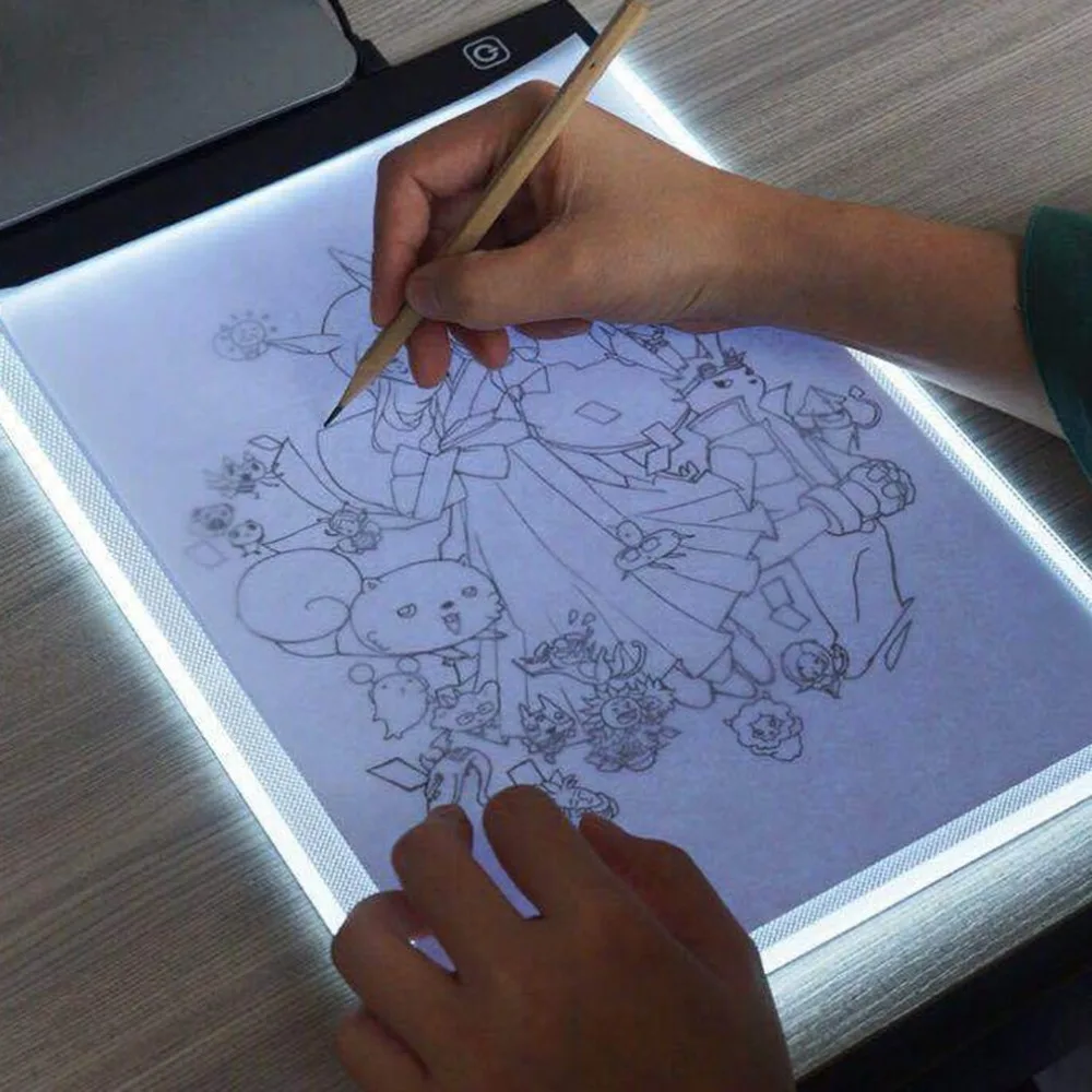 Ультра-тонкий светодиодный цифровой доска для рисования A4 светодиодный Графический Цифровой Планшет ультра-тонкий калькирование, копирование Pad Панель Рисовальщик карикатурист