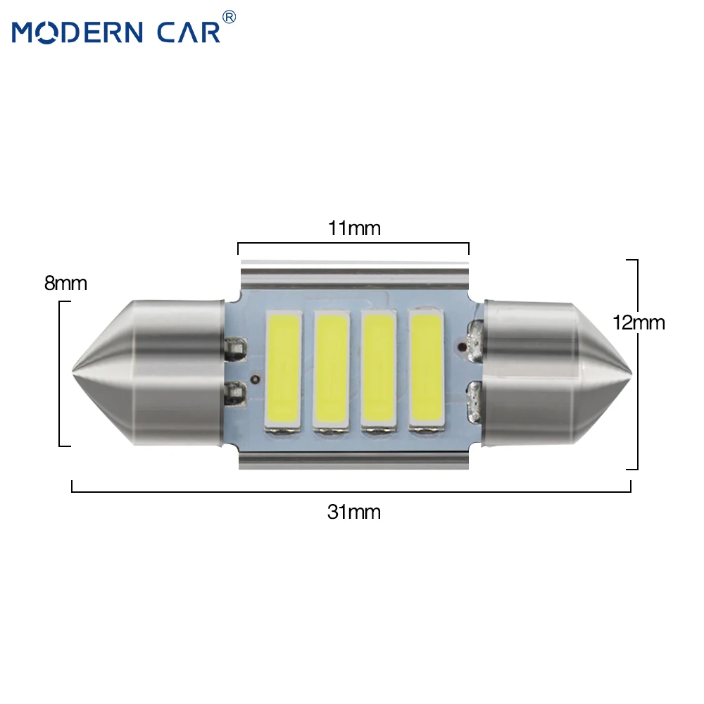 Современный автомобильный 31/36/39/41 мм C5W C10W 7020 4SMD 6SMD Автомобильный светодиодный