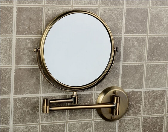 Hot Sale Bathroom Anti bronze Wall Mounted 8 inch Brass 3X 1X Bath Mirror Folding Makeup