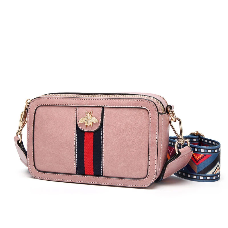 

2019 new fashion small bag female bag wide shoulder strap slung female bag wild single shoulder camera bag