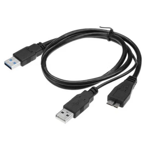 

USB 3.0 Y-Cable Y Cable Micro Type B Male to Standard Type A Male Black