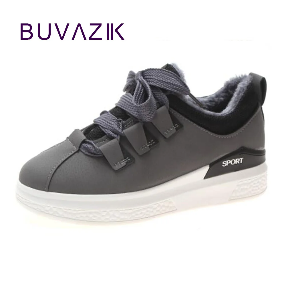 

2018 shoes woman sneakers suede leather platform footwear lace up winter warm fashion ladies white trainers chaussure femme