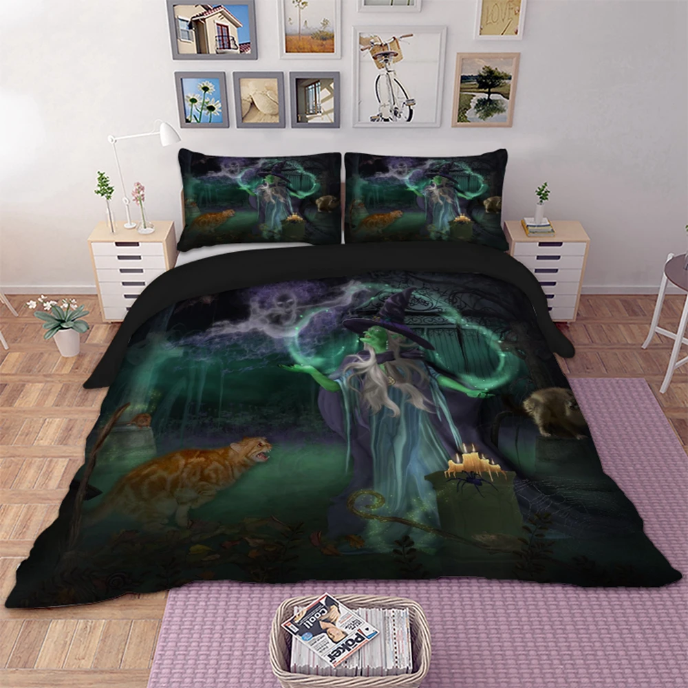 

3D wizard Bedding Set Twin Full Queen King Double Size Duvet Cover Set Animal Bedclothes 3 pieces