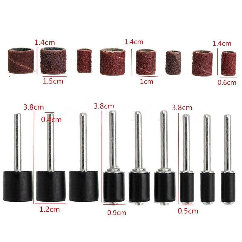 319Pcs 1/4" 3/8" 1/2" Band 80-320 Grit Sanding Band Drum Kit for Sand Shape Groove Abrasive Tool