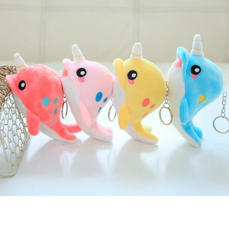 

12cm Creative Cute Dolphin Plush Toys Whale Dolls & Stuffed Toys Plush Narwhal Pendant Sea Animal Toys Keychain Children Gift