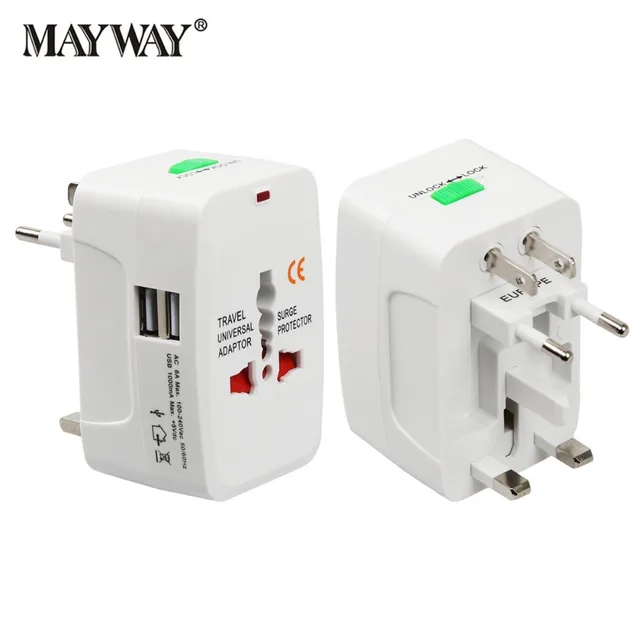 Electric Plug Socket Adapter International Travel Electric Plug Socket Adapter International Travel Universal Usb Charger Converter Eu Uk Us Au