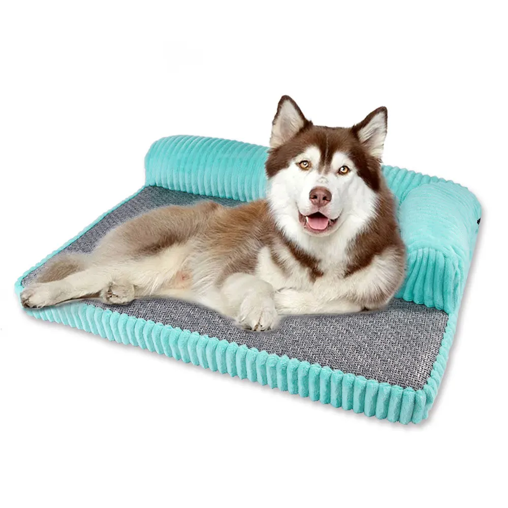 cheap 1Pcs Pet Bed Square Pet Sofa Corduroy Pet Bed, for Cats and Dogs, Removable and Washable