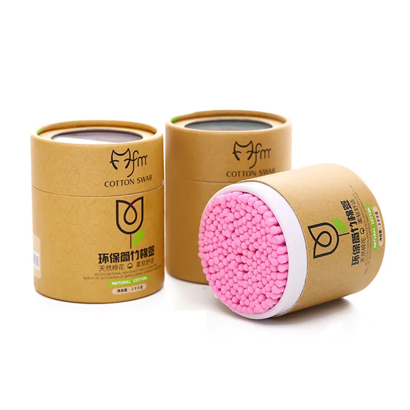 200 Pcs/ Pack Double Head Cotton Swab Women Makeup Cotton Buds Tip For Medical Wood Sticks Nose Ears Cleaning Health Care Tools