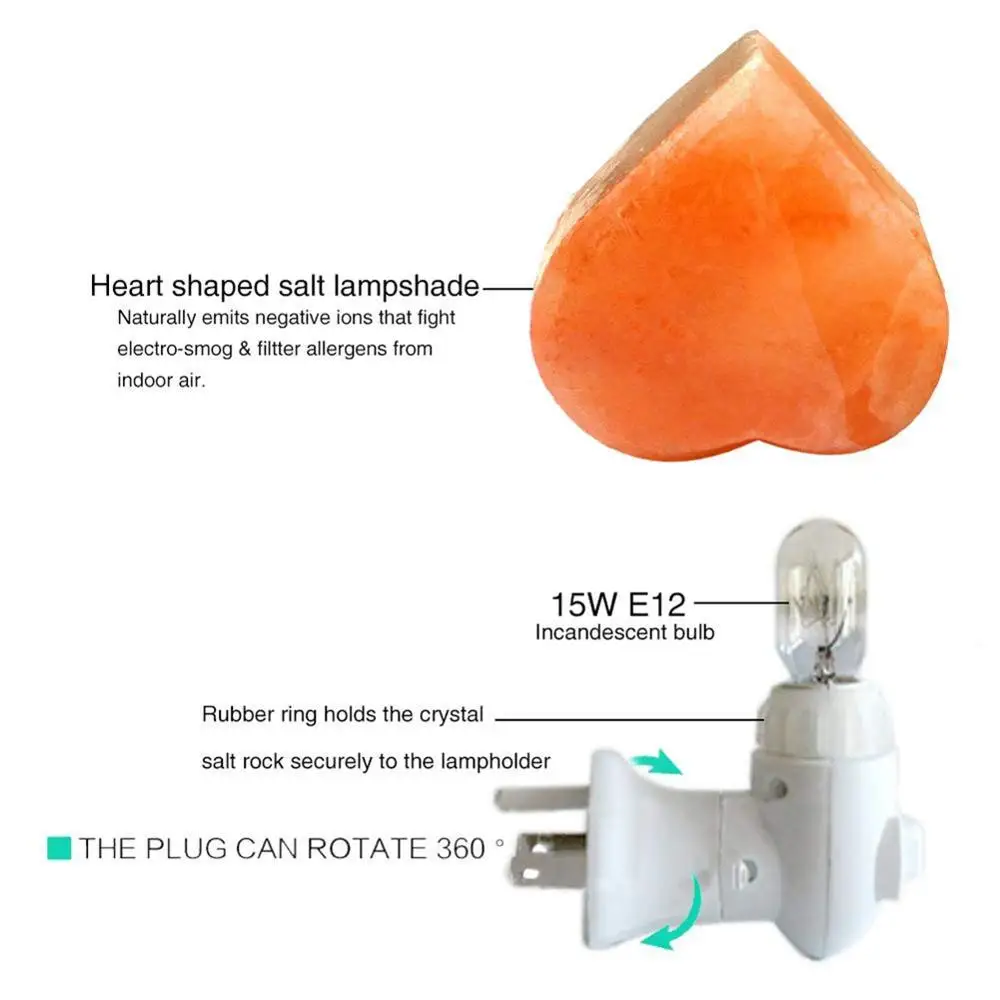  Himalayan Warm white Salt Lamp Natural Crystal Hand Carved Night Light Home Decor Air Purifying wit - 32967814870