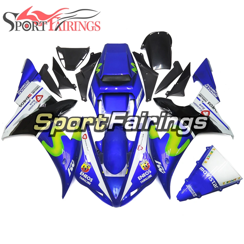 

Full Fairings For Yamaha YZF1000 R1 02 03 YZF R1 2002 2003 ABS Plastic Motorcycle Fairing Kit Cowling Movistar Gloss Blue Cover