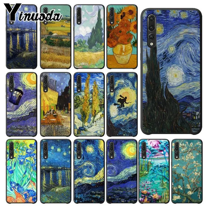 Yinuoda Ван Гог Картина маслом умный чехол черный мягкий для телефона huawei p20 pro p20lite