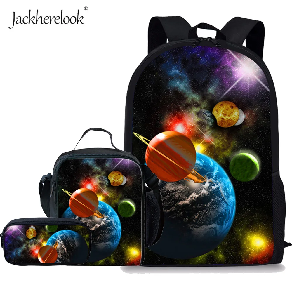 Модные детские школьные ранцы Jackherelook с принтом космоса и планеты для девочек