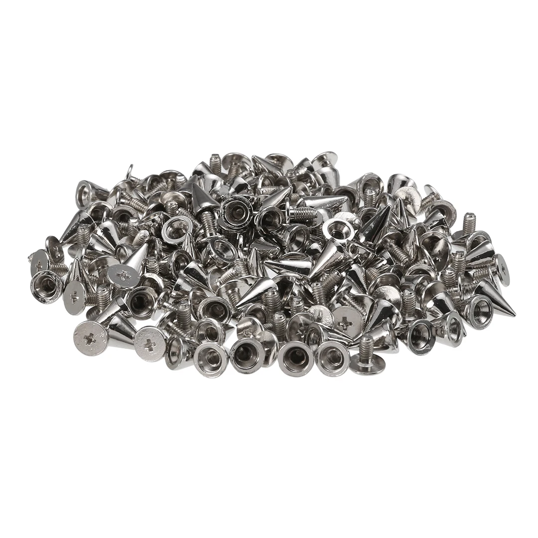 100pcs/lot Alloy Spikes Cone Studs Rivet Bullet Spikes Cone Screw Studs for Clothes Leathercraft Punk Rock 7x10mm