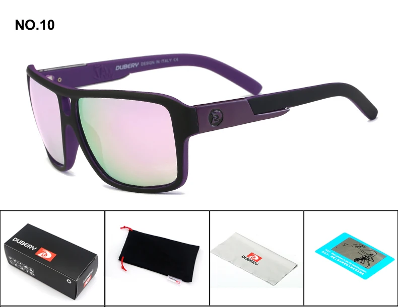 Dubery поляризационные Солнцезащитные очки для женщин Для мужчин авиации оттенки водитель мужской Защита от солнца Очки для Для мужчин Роскошные Брендовая Дизайнерская обувь Óculos - Цвет линз: NO10