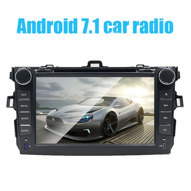 Cheap 2 Din Android 7.1 car dvd player For Toyota corolla 2007 2008 2009 2010 2011 in dash car radio gps video wifi bluetooth 0
