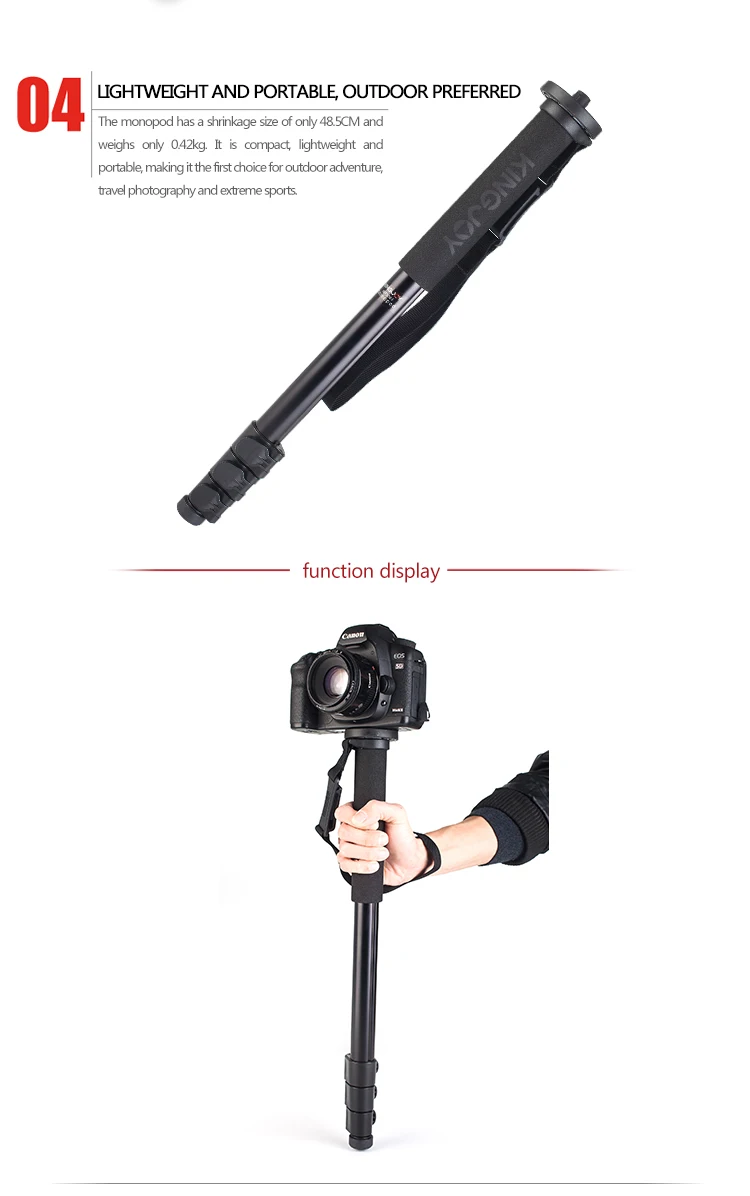 KINGJOY Officia MP208F монопод для цифровой зеркальной камеры для всех моделей профессиональная камера штатив Стенд видео Para Movil гибкий трип Stativ