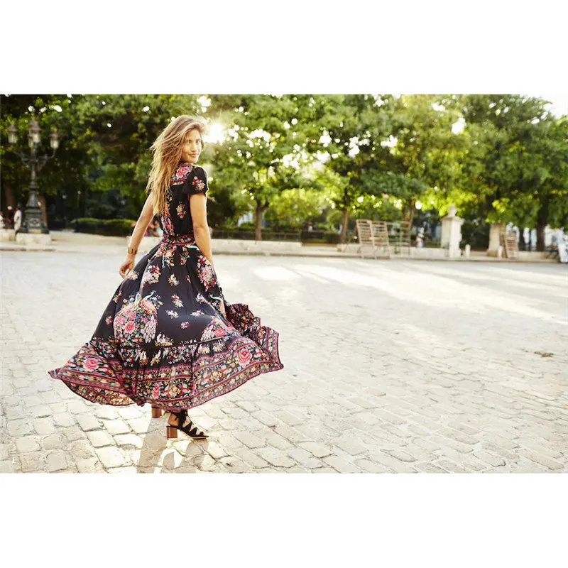 Nibesser Summer Boho Dress Ethnic Y Print Retro Vintage T Nibesser Summer Boho Dress Ethnic Y