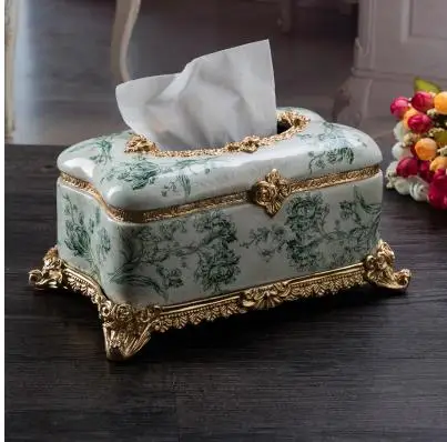 

Home desktop office decoration, beautiful resin tissue box