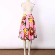 Индивидуальные Новые Модные женские розовые Юбки-миди с принтом ананаса, плиссированные юбки больших размеров, женские юбки-скейтеры Saia Femininas