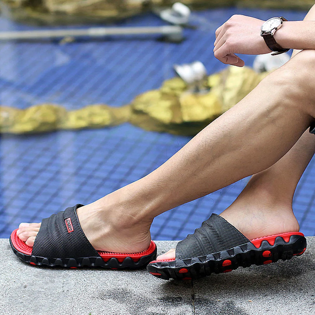 Г., новые летние крутые водонепроницаемые вьетнамки для мужчин, высококачественные мягкие массажные пляжные шлепанцы мужская повседневная обувь, Тапочки для дома,# PY25