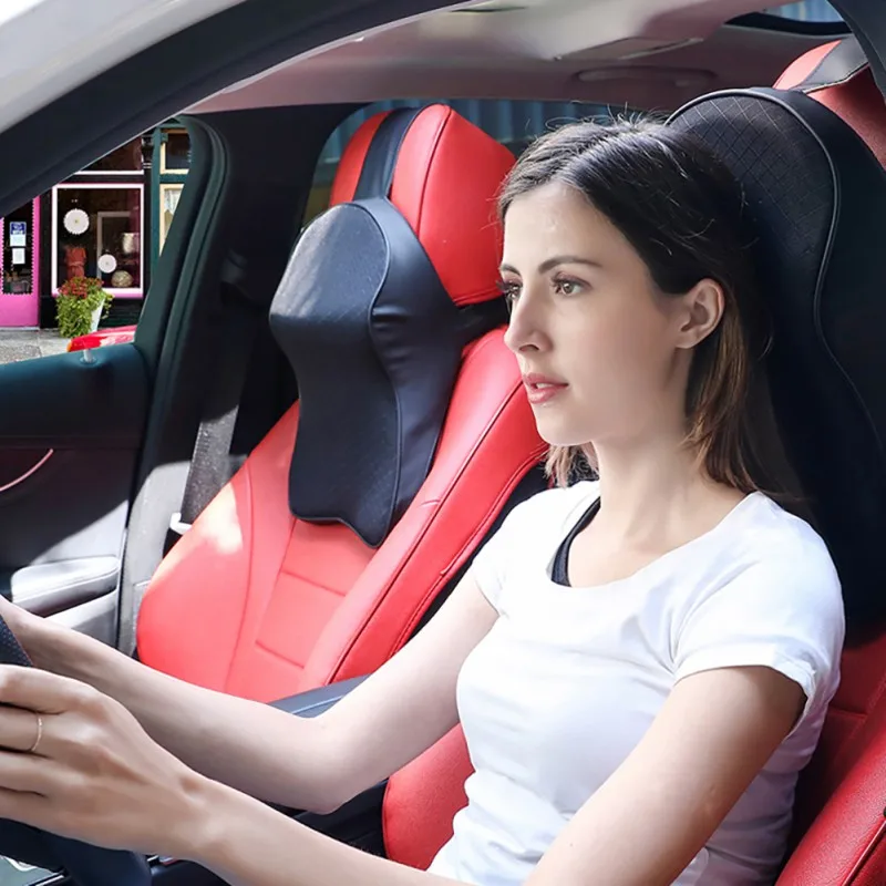 

Memory Foam Car Headrest Cushion Massage Backrest Waist Support Neck Rest Pillow Car Cushion Interior Accessories