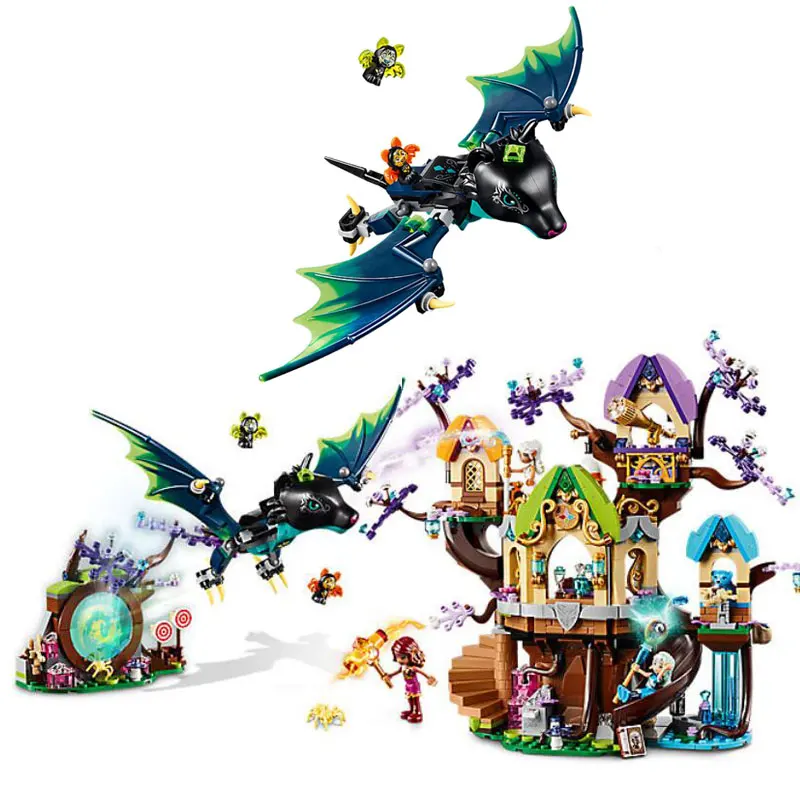 

Elves Series The Elvenstar Tree Bat Attack Model Building Block Bricks Toys Compatible With Legoings Girl Friends 41196