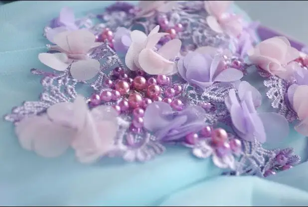 2020 vestido de festa prom dresses long flowers purple blue evening gowns belt lace beaded party formal gowns for graduation