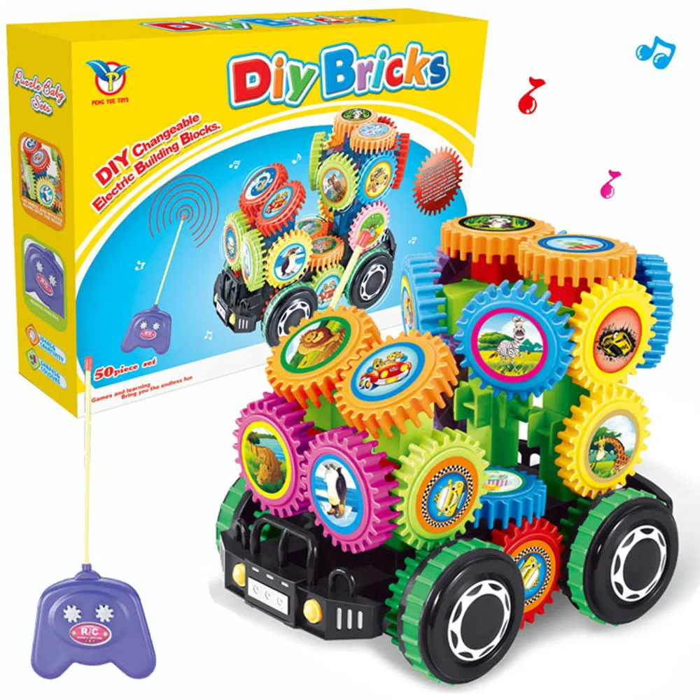 

MUQGEW DIY Imagination Building Bricks Blocks + RemoteControl Car + 50pcs Building Kit Toys constructor brinquedo 20