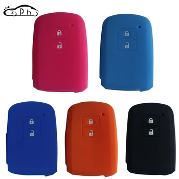 

2 Buttons Silicone Car Key Cover for Toyota Auris Camry RAV4 Avalon Yaris Verso 2012-2018 Corolla 2013 Smart Key Case Fob Shell