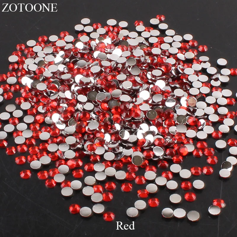 

ZOTOONE Red Resin Flat Back Crystal Rhinestone Non Hotfix Nails For Phone Case Stones and Crystals For Clothes Decoration E