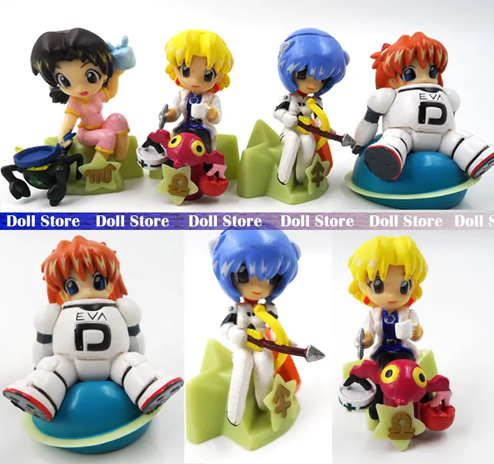 

4pcs/lot 5cm PVC Q version Japanese Anime figure EVA Ayanami Rei/Soryu Asuka Langley action figure kids toys for girls