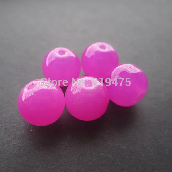 (70pieces /lot) 10mm Glass beads Round Hot Pink Color for jewelry