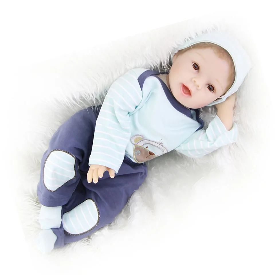 

55 CM 22'' COLLECTION Soft Silicone Reborn Baby Doll High Quality Rooted Hair True To Life Boy Toy Kids Diy Games Xmas Gift