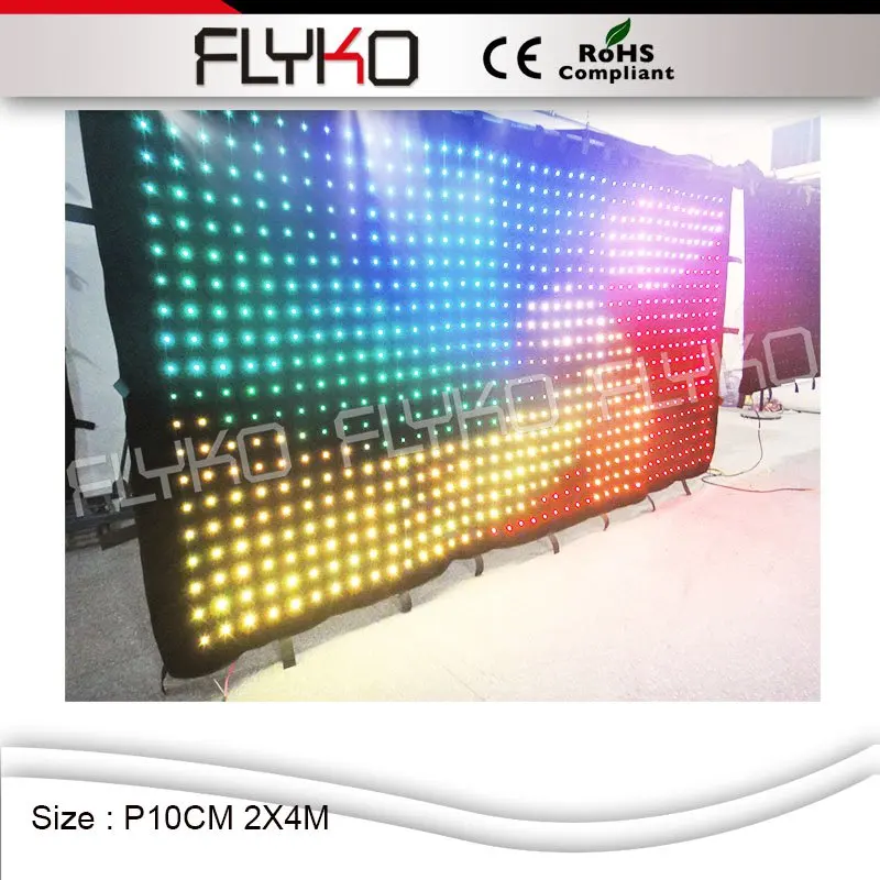

FLYKO STAGE LED Video Curtain P10 2x4m RGB3in1 LED Lamp Cloth with DMX PC controller