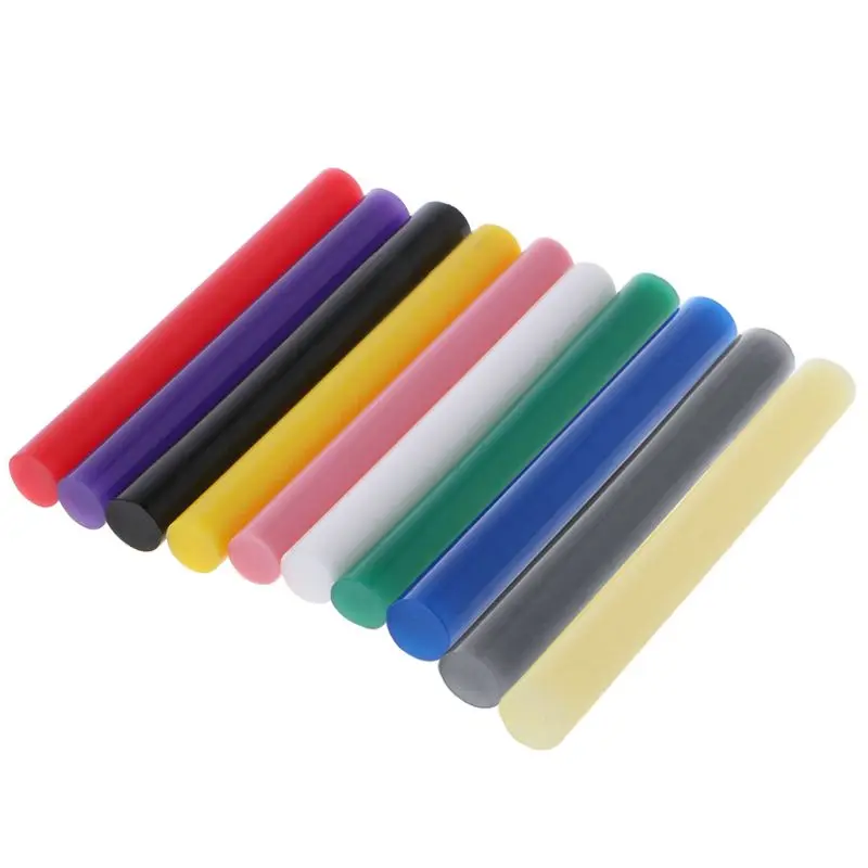 BIlinli 10Pcs 11 100mm Clear Colorful Hot Melt Glue Sticks Vintage Sealing Wax Envelope Invitation Stamp Security Packaging Repair Tool 
