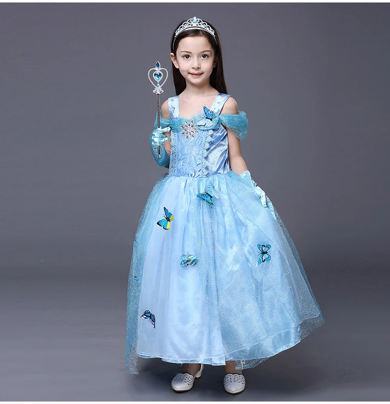 Kids Spring Winter Girl Dress cartoon Cinderella princess Elegant