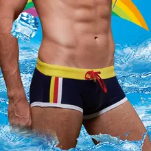 Сексуальные мужские плавки-трусы для мужчин, полосатые шорты, костюм для геев, мужские плавки с низкой посадкой, боксеры, купальник, пляжные шорты, T0048