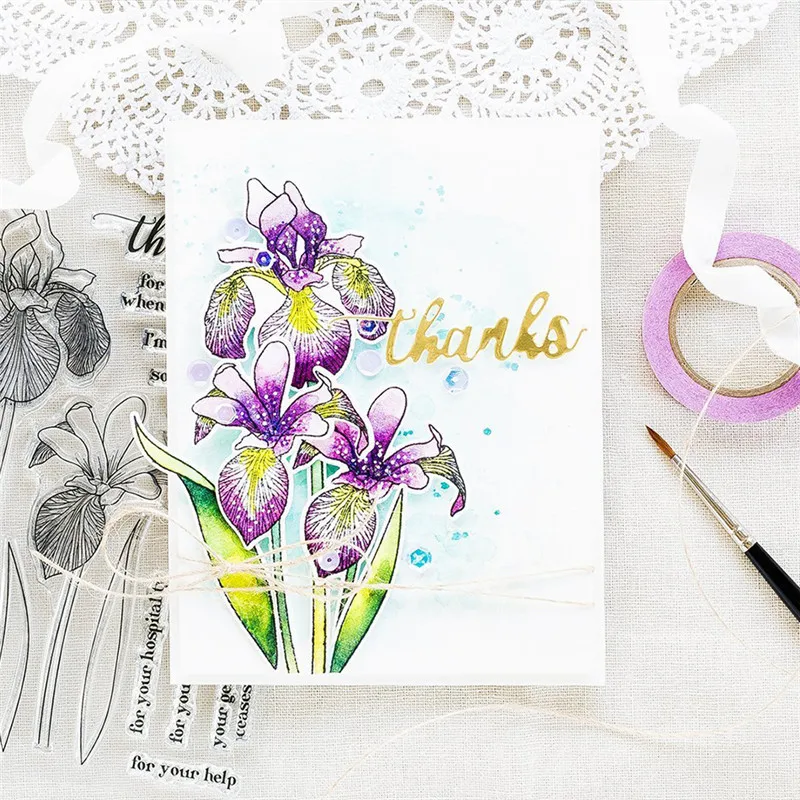 

Eastshape Clivia Flower Clear Stamps and Dies for Scrapbooking Card Making Christmas Decorative Photo Craft Dies Stamps Sets