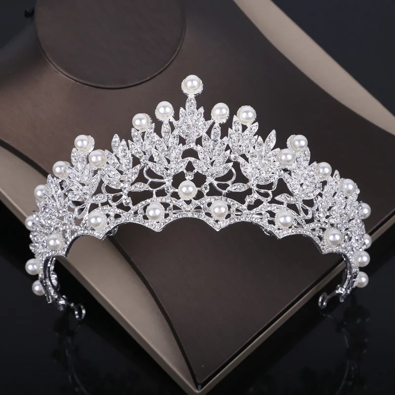 Модная с кристаллами и жемчугом бижутерия наборы Стразы ожерелье серьги Корона набор диадем женские свадебные ювелирные наборы